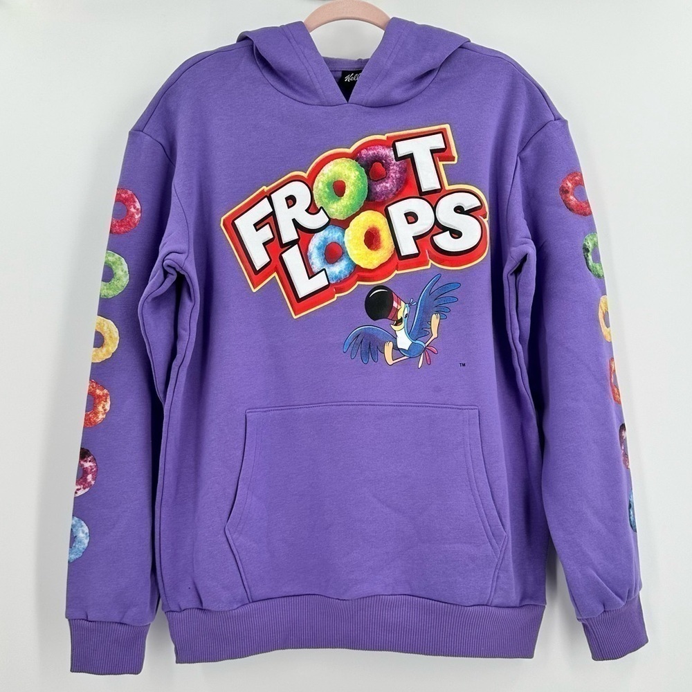 Kellogg’s Froot Loops Purple NWOT Oversized Hoodie Women’s Size L/Men Size M